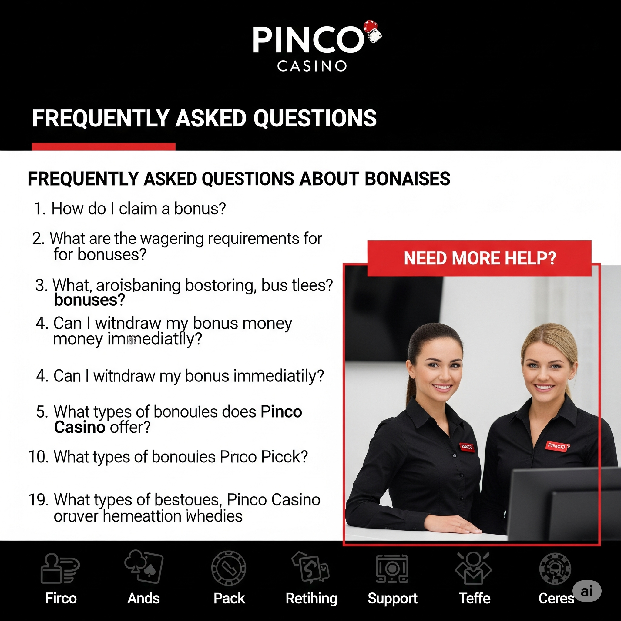 FAQ по бонусам Pinco поддержка